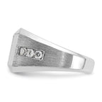 10k White Gold Men's Polished and Satin Square Cluster Ring Mounting, Mounting Only - Sophia Jewelers