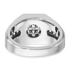14k White Gold Men's Polished and Satin 1 Carat AA Quality Diamond Square Cluster Ring - Sophia Jewelers