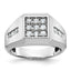 Men's Lab-Grown Diamond Cluster Ring in 14K White Gold (1 ct.), Size 10 - Sophia Jewelers