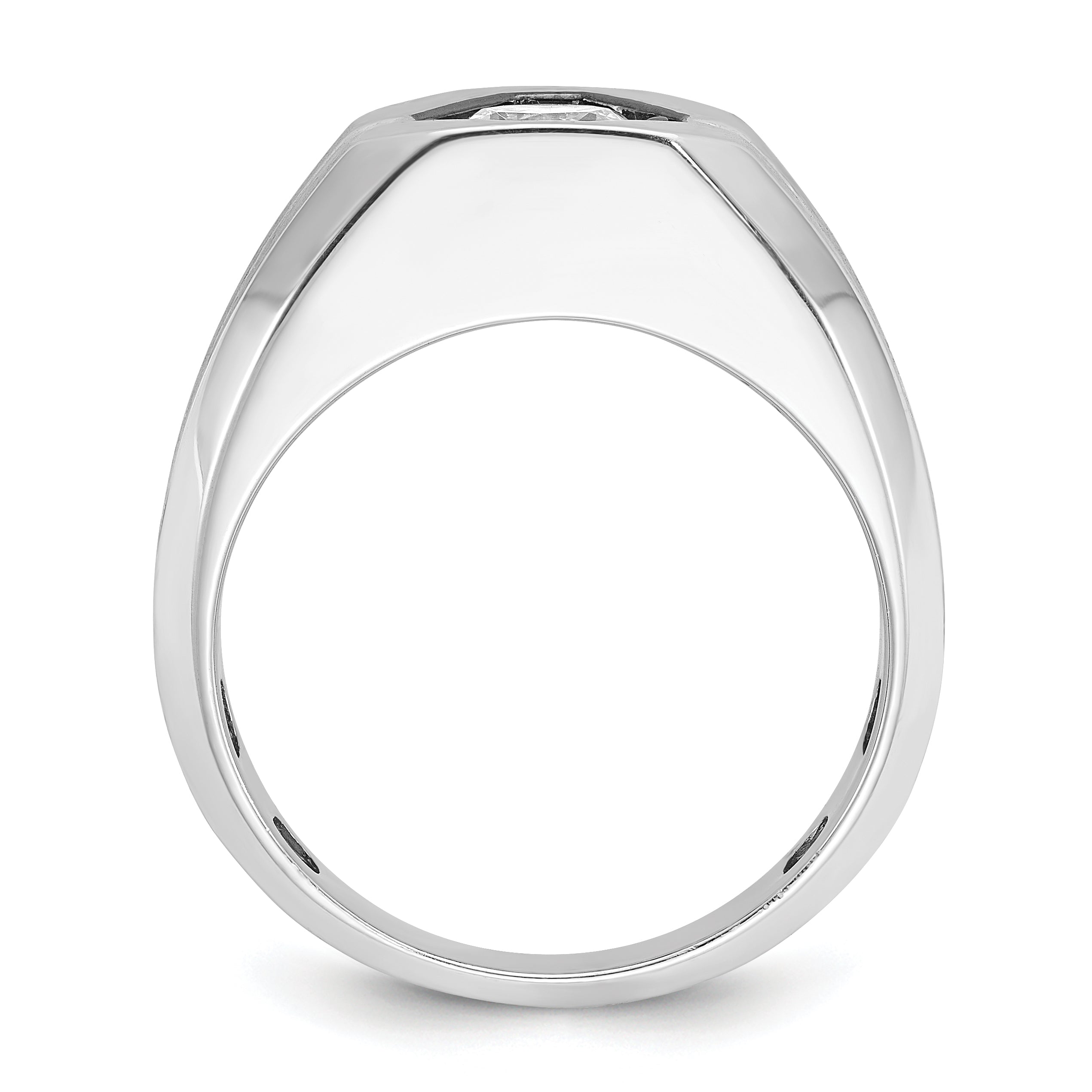 14k White Gold Men's Polished/Satin Complete Lab Grown VS/SI FGH - Sophia Jewelers