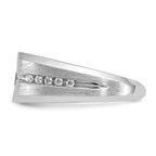 14k White Gold Mens Polished and Satin Diamond Ring Mounting, Mounting Only - Sophia Jewelers