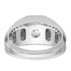14k White Gold Mens Polished and Satin Diamond Ring Mounting, Mounting Only - Sophia Jewelers