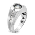 14k White Gold Mens Polished and Satin Diamond Ring Mounting, Mounting Only - Sophia Jewelers