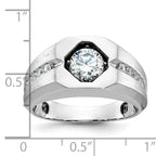 14k White Gold Mens Polished and Satin 1/5 carat Diamond Semi-mount Ring, Mounting Only - Sophia Jewelers