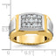 14k Men's Polished and Satin Cluster Ring Mounting, Mounting Only - Sophia Jewelers