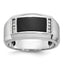 14k White Gold Mens Satin Rectangle Onyx and Diamond Ring Mounting, Mounting Only - Sophia Jewelers