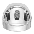 14k White Gold Mens Polished and Satin Cluster Ring Mounting, Mounting Only - Sophia Jewelers