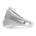 14k White Gold Mens Polished and Satin Cluster Ring Mounting, Mounting Only - Sophia Jewelers