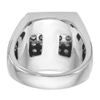 14k White Gold Men's Polished and Satin 1 1/3 Carat AA Quality Diamond Cluster Ring - Sophia Jewelers
