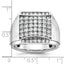 14k White Gold Mens Polished and Satin Cluster Ring Mounting, Mounting Only - Sophia Jewelers