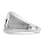 14k White Gold Mens Polished and Satin 3/4 Carat AA Diamond Round Cluster Halo Ring - Sophia Jewelers