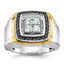 14k Two-tone Mens Polished Square Cluster Ring Mounting, Mounting Only - Sophia Jewelers