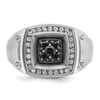 14k White Gold Mens Polished and Satin Ring Mounting, Mounting Only - Sophia Jewelers