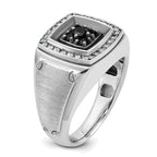 14k White Gold Mens Polished and Satin Ring Mounting, Mounting Only - Sophia Jewelers