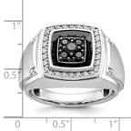 14k White Gold Mens Polished and Satin Ring Mounting, Mounting Only - Sophia Jewelers
