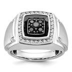 14k White Gold Mens Polished and Satin Ring Mounting, Mounting Only - Sophia Jewelers