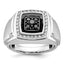 14k White Gold Mens Polished and Satin Ring Mounting, Mounting Only - Sophia Jewelers