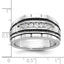 14k White Gold Men's Polished Satin and Textured 7-Stone Ring Mounting, Mounting Only - Sophia Jewelers