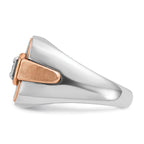 14k White and Rose Gold Mens Polished and Satin Ring Mounting, Mounting Only - Sophia Jewelers