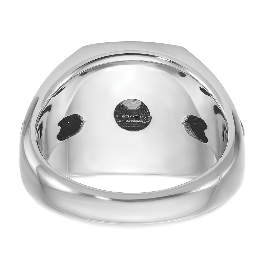 14k White and Rose Gold with Black Rhodium Men's Polished and Satin 1/3 Carat AA Quality Diamond Rin - Sophia Jewelers