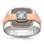 14k White and Rose Gold with Black Rhodium Men's Polished and Satin 1/3 Carat AA Quality Diamond Rin - Sophia Jewelers
