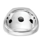 14k White and Rose Gold Men's Polished and Satin Cluster Ring Mounting, Mounting Only - Sophia Jewelers