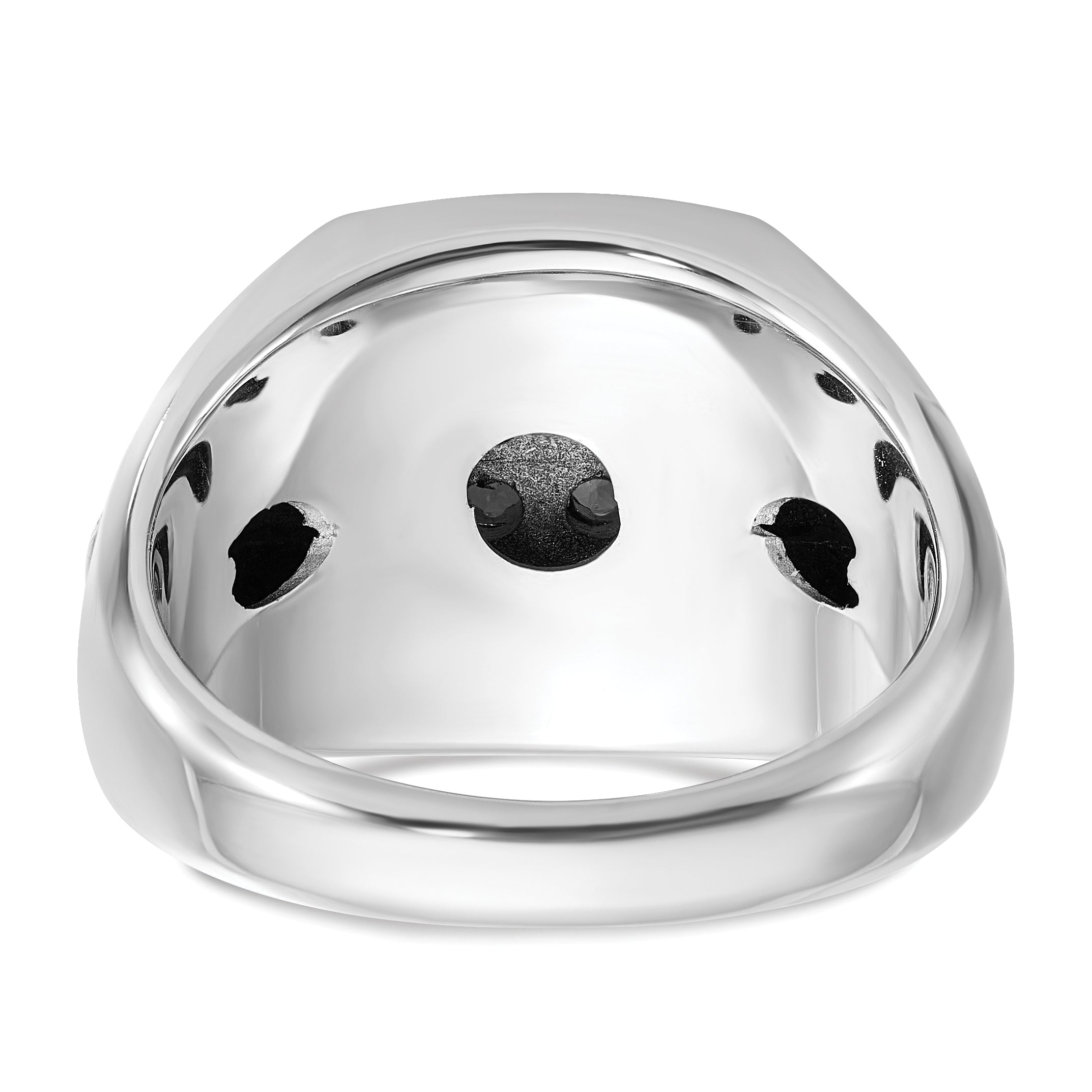 14k White and Rose Gold Men's Polished and Satin Cluster Ring Mounting, Mounting Only - Sophia Jewelers