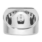 14k Two-tone Men's Polished and Grooved 5-Row Cluster Ring Mounting, Mounting Only - Sophia Jewelers