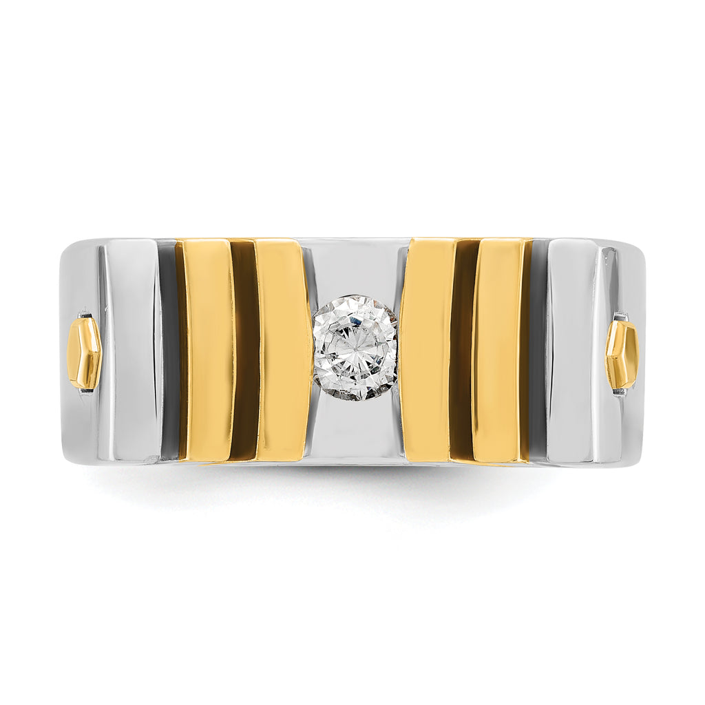 14k Two-tone Mens Diamond Ring Mounting, Mounting Only - Sophia Jewelers