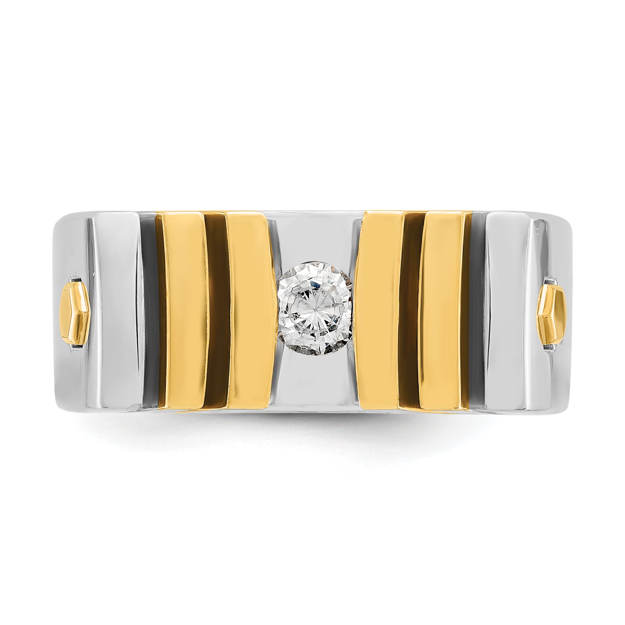 14k Two-tone Mens Diamond Ring Mounting, Mounting Only - Sophia Jewelers