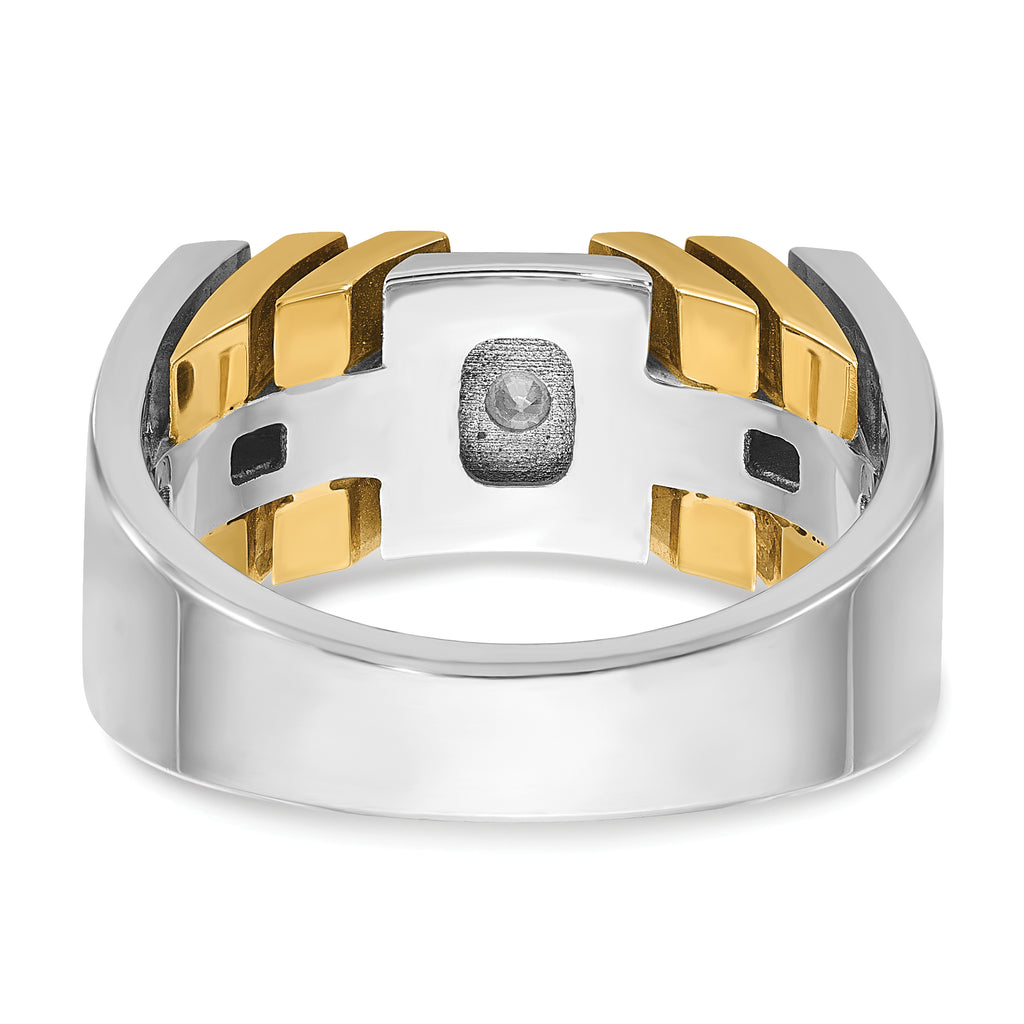 14k Two-tone Mens 1/3 carat Diamond Complete Ring - Sophia Jewelers