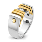 14k Two-tone Mens Diamond Ring Mounting, Mounting Only - Sophia Jewelers