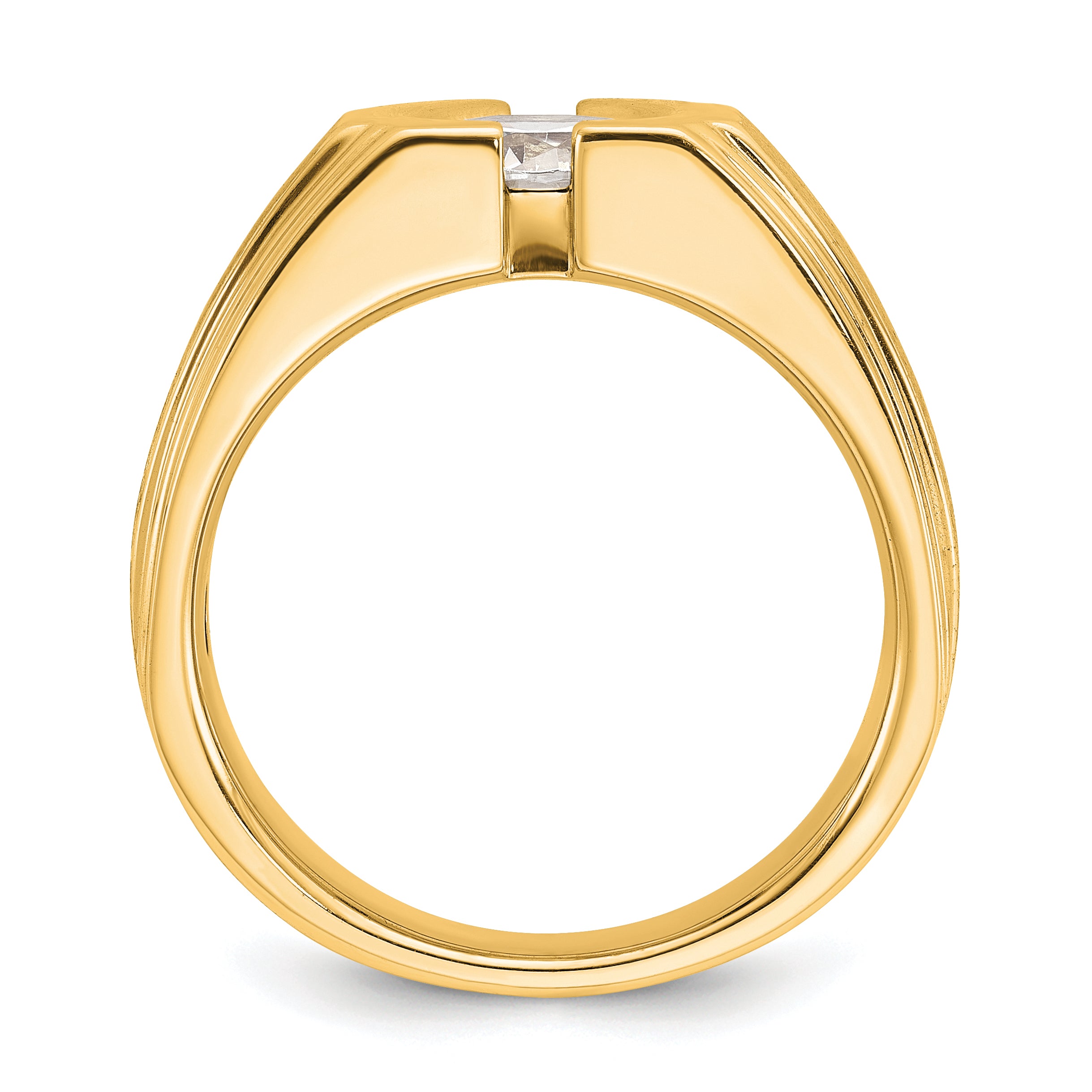 10k Men's Polished and Satin Diamond Ring Mounting (No Stone Included) (No Stones Included) Secondary image