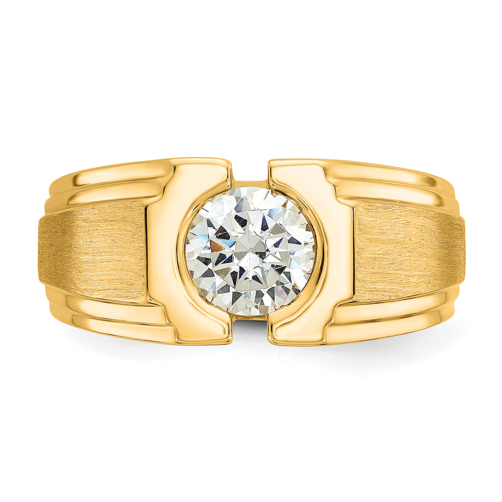 10k Men's Polished and Satin Diamond Ring Mounting (No Stones Included)