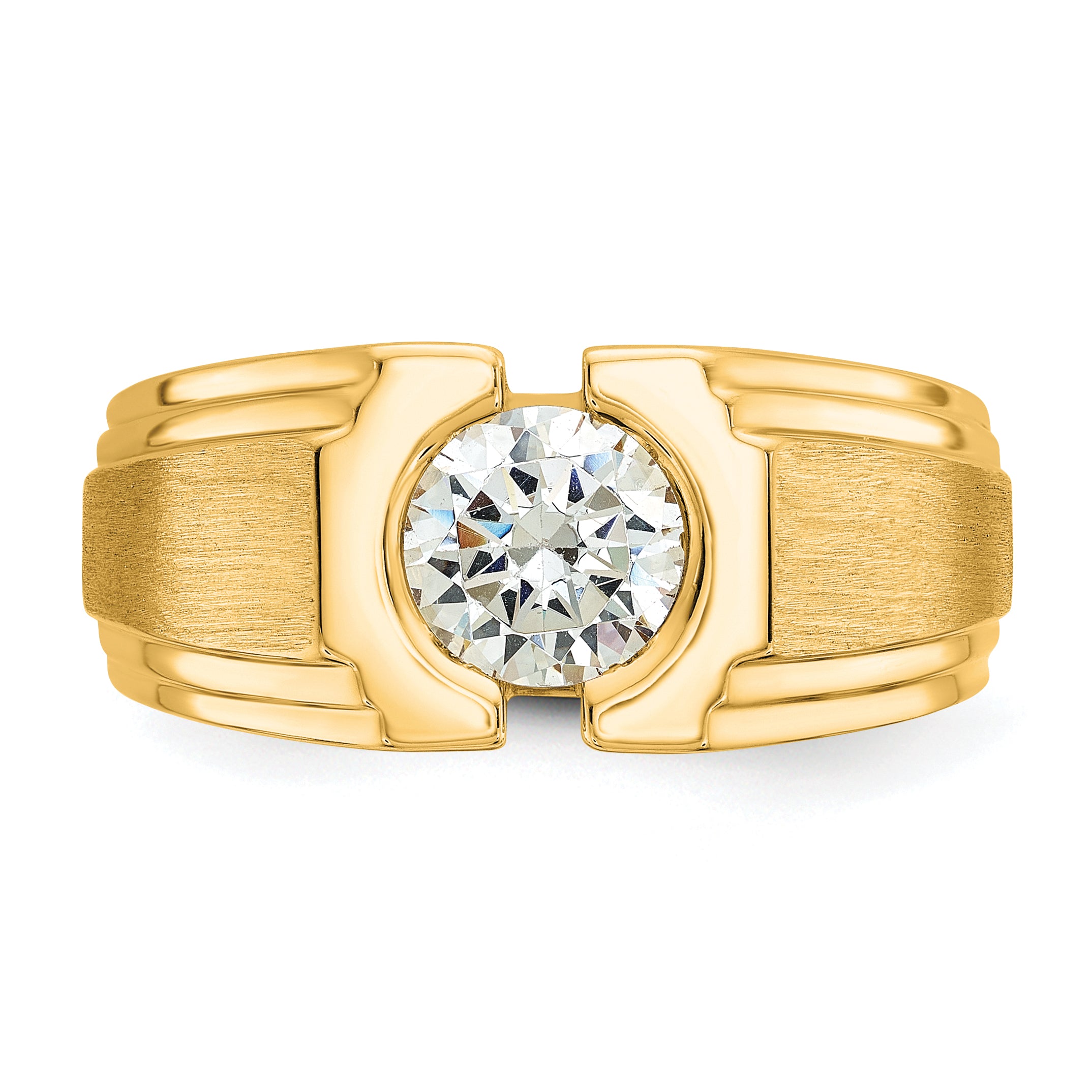 10k Men's Polished and Satin Diamond Ring Mounting (No Stones Included)