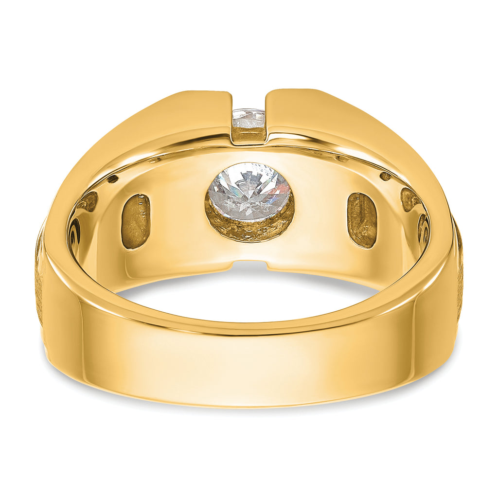 10k Men's Polished and Satin Diamond Ring Mounting (No Stones Included)