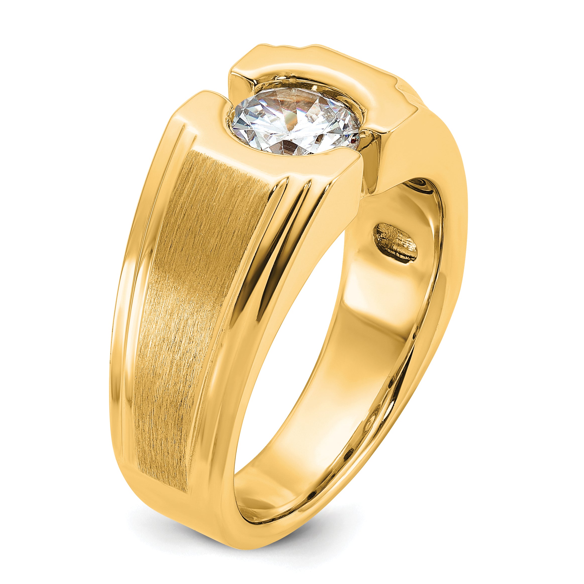 10k Men's Polished and Satin Diamond Ring Mounting (No Stones Included)