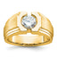 10k Men's Polished and Satin Diamond Ring Mounting (No Stones Included)