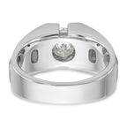 14k White Gold Men's Polished and Satin Diamond Ring Mounting (No Stones Included)