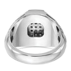 14k White Gold Men's Polished Textured and Grooved Cross Cluster Ring Mounting, Mounting Only - Sophia Jewelers