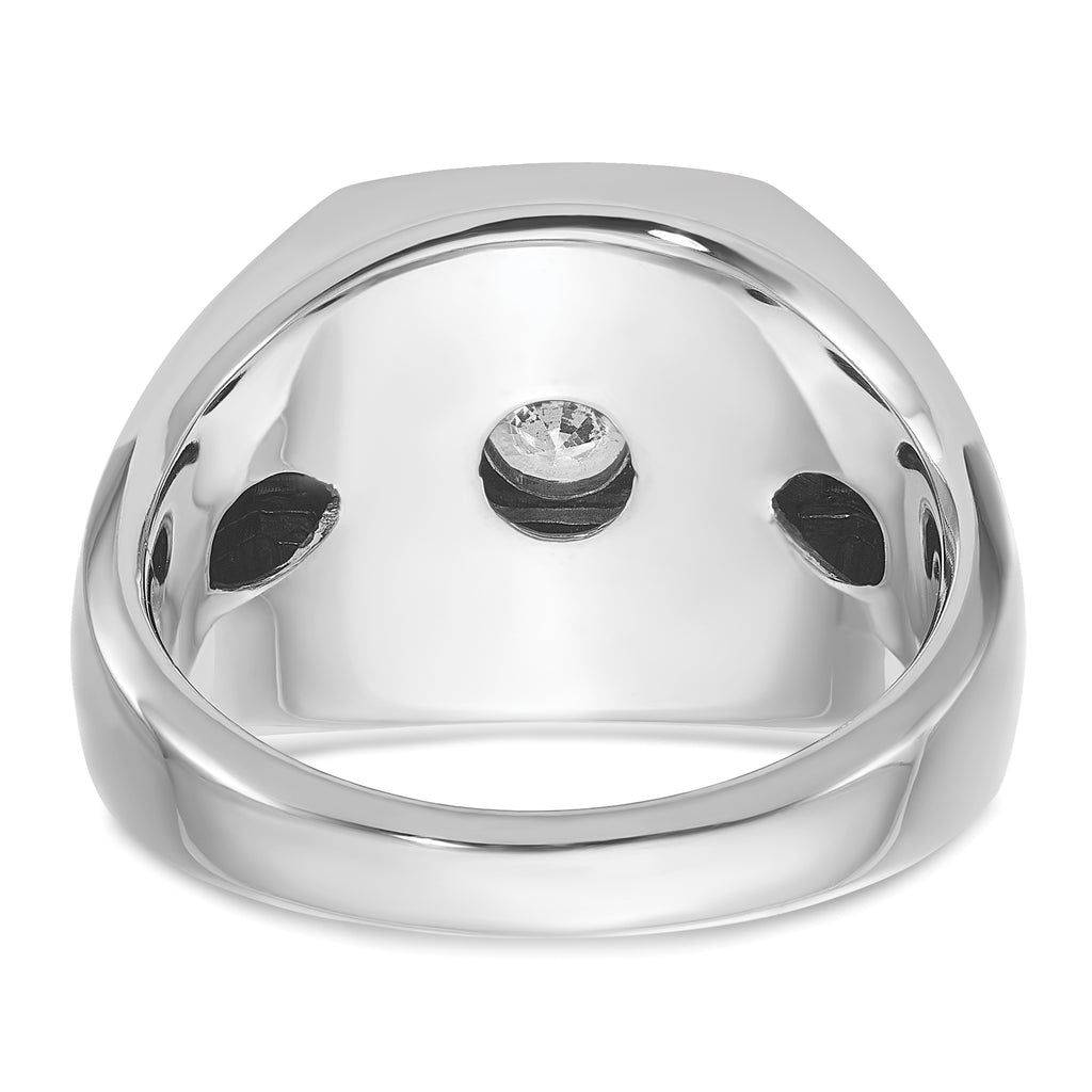 14k Two-tone Mens Polished and Satin Ring Mounting, Mounting Only - Sophia Jewelers