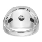 14k Two-tone with Black Rhodium Men's Polished and Satin Black and White 1/4 Carat AA Quality Diamon - Sophia Jewelers