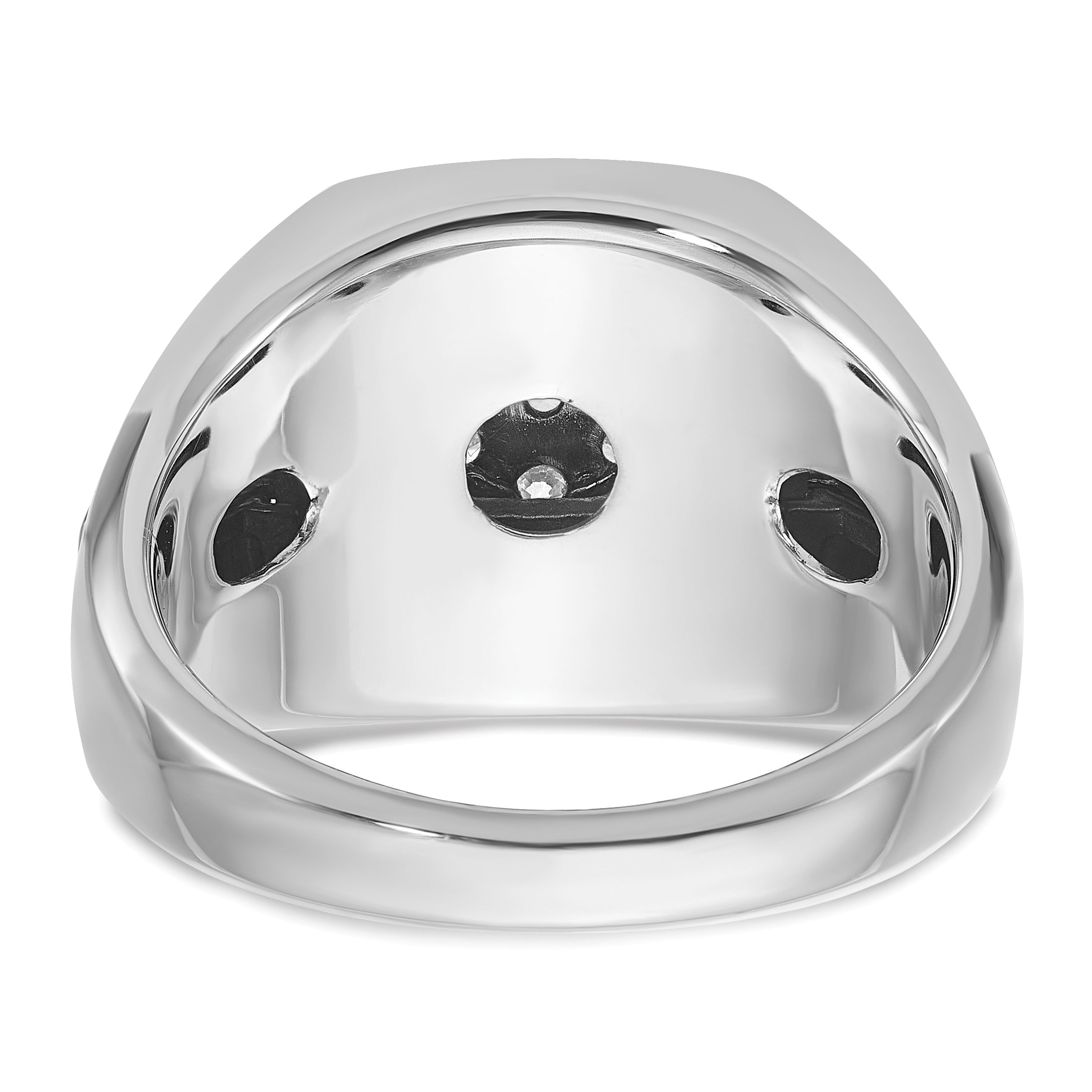14k Two-tone with Black Rhodium Men's Polished and Satin 1/2 Carat AA Quality Diamond Cluster Ring - Sophia Jewelers
