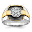 14k Two-tone Mens Polished and Satin Ring Mounting, Mounting Only - Sophia Jewelers