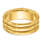 10k Men's Polished and Grooved with Black Enamel Active 33rd Degree Masonic Ring