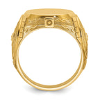 14k 18.5x15.75mm Men's Round Signet Ring