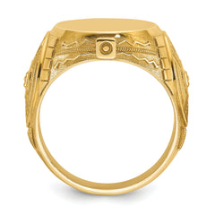 14k 18.5x15.75mm Men's Round Signet Ring