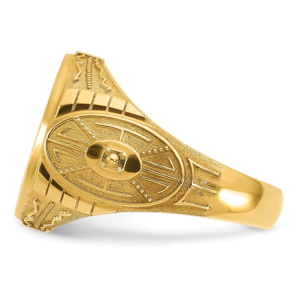 14k 18.5x15.75mm Men's Round Signet Ring