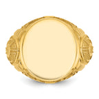 14k 18.5x15.75mm Men's Round Signet Ring