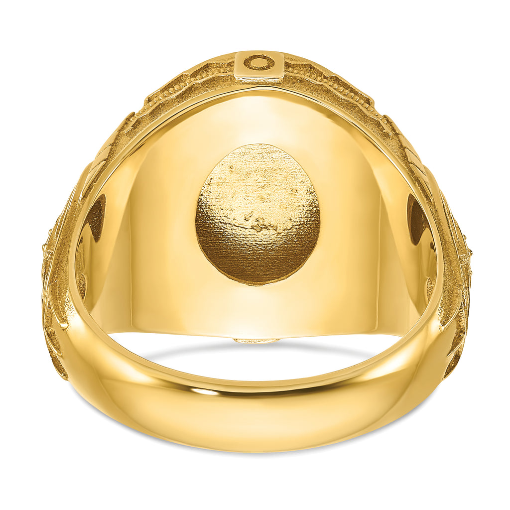 14k 18.5x15.75mm Men's Round Signet Ring